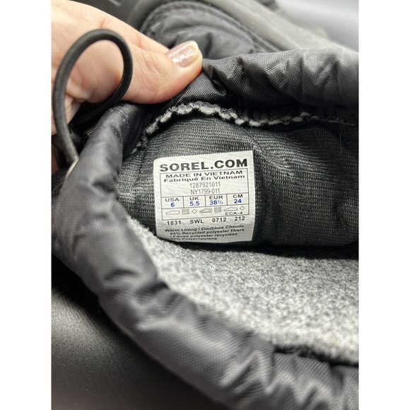 Sorel Cub Boots Men's Size 6 Womens 7.5 Warm Liner Black Rubber Winter Snow Boot - Picture 2 of 5